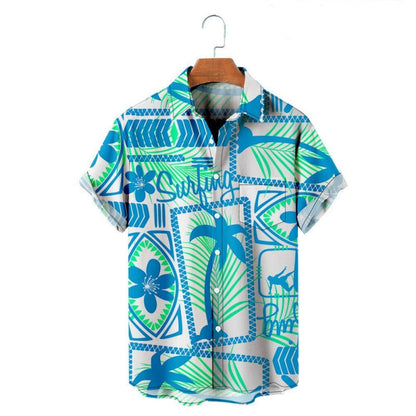 Chemise de plage à manches courtes à imprimé à imprimé à la mode pour hommes