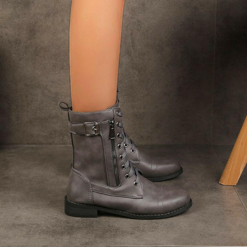 🍂Women's Round Toe Side Zipper Boots