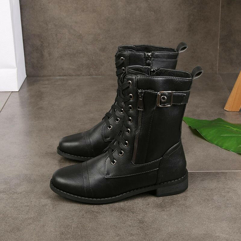 🍂Women's Round Toe Side Zipper Boots
