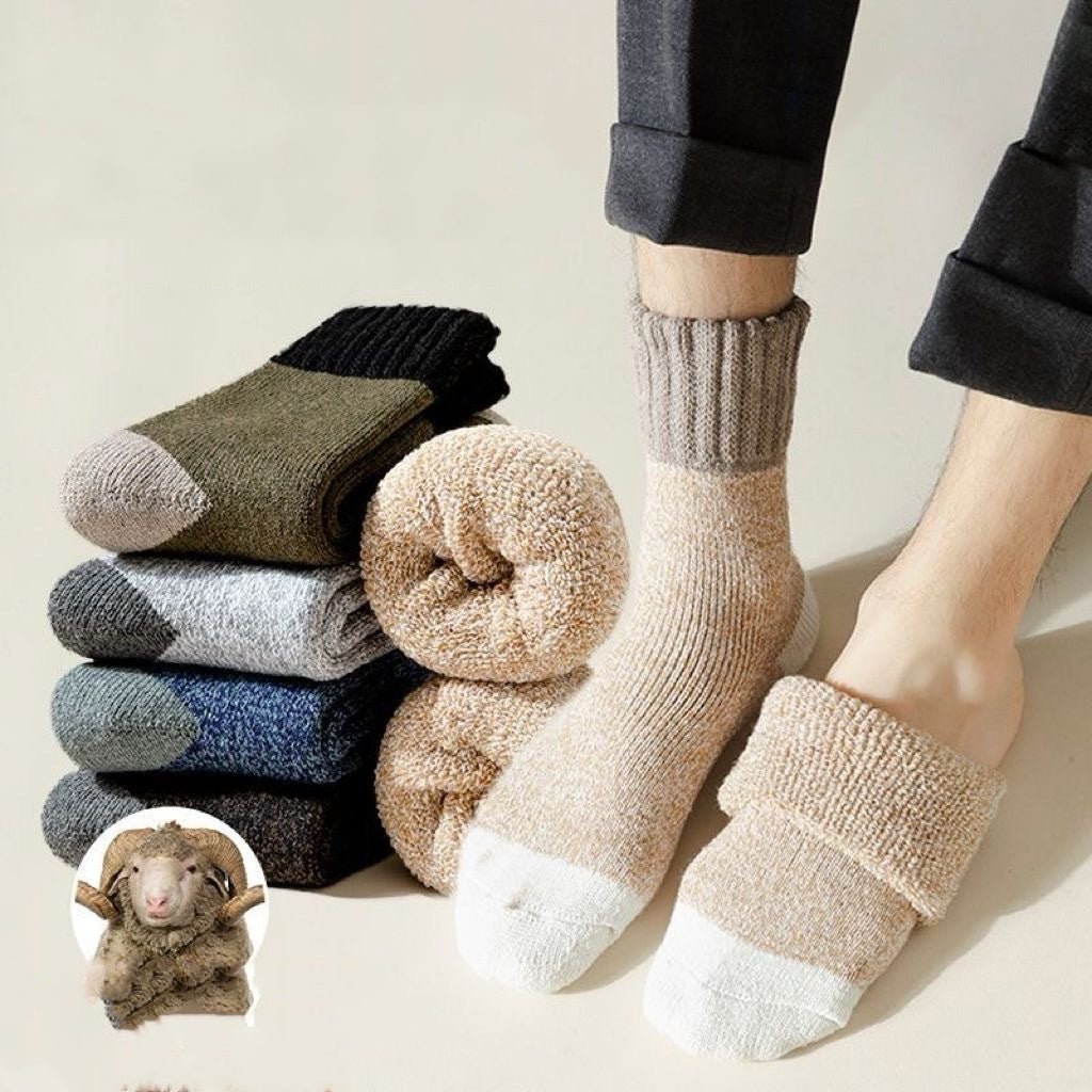Chaussettes en laine synthétique thermique d'hiver unisexe