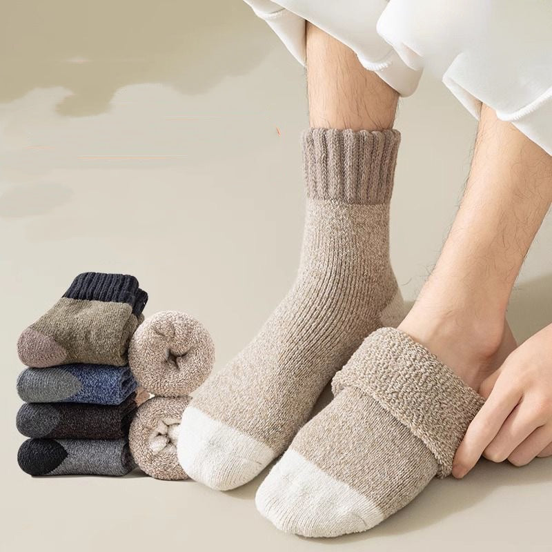 Chaussettes en laine synthétique thermique d'hiver unisexe