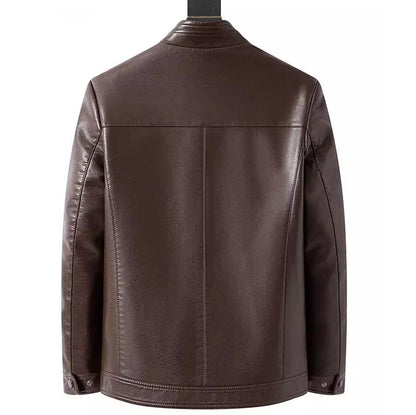 Manteau de veste en cuir en peluche chaude pour hommes （50% de réduction）