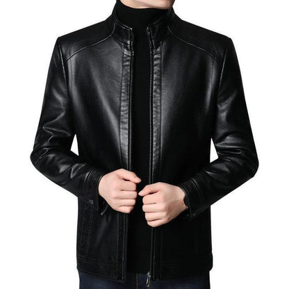 Manteau de veste en cuir en peluche chaude pour hommes （50% de réduction）