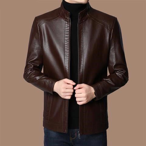 Manteau de veste en cuir en peluche chaude pour hommes （50% de réduction）