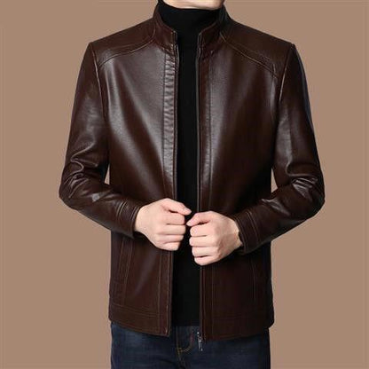 Manteau de veste en cuir en peluche chaude pour hommes （50% de réduction）