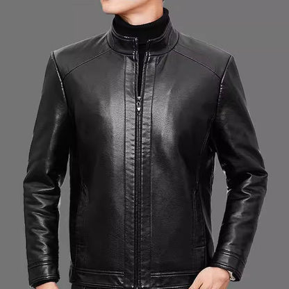 Manteau de veste en cuir en peluche chaude pour hommes （50% de réduction）