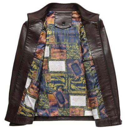 Manteau de veste en cuir en peluche chaude pour hommes （50% de réduction）