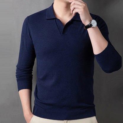 Pull à pull doux pour hommes avec collier de revers （50% de réduction）