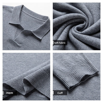 Pull à pull doux pour hommes avec collier de revers （50% de réduction）