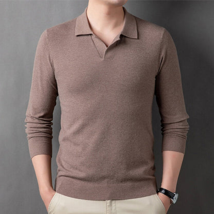 Pull à pull doux pour hommes avec collier de revers （50% de réduction）