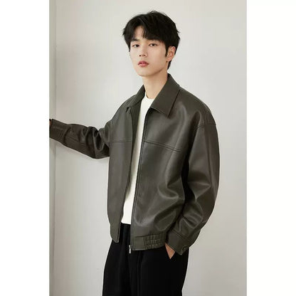 ✨Nouvelle arrivée✨Veste à revers en cuir PU pour homme