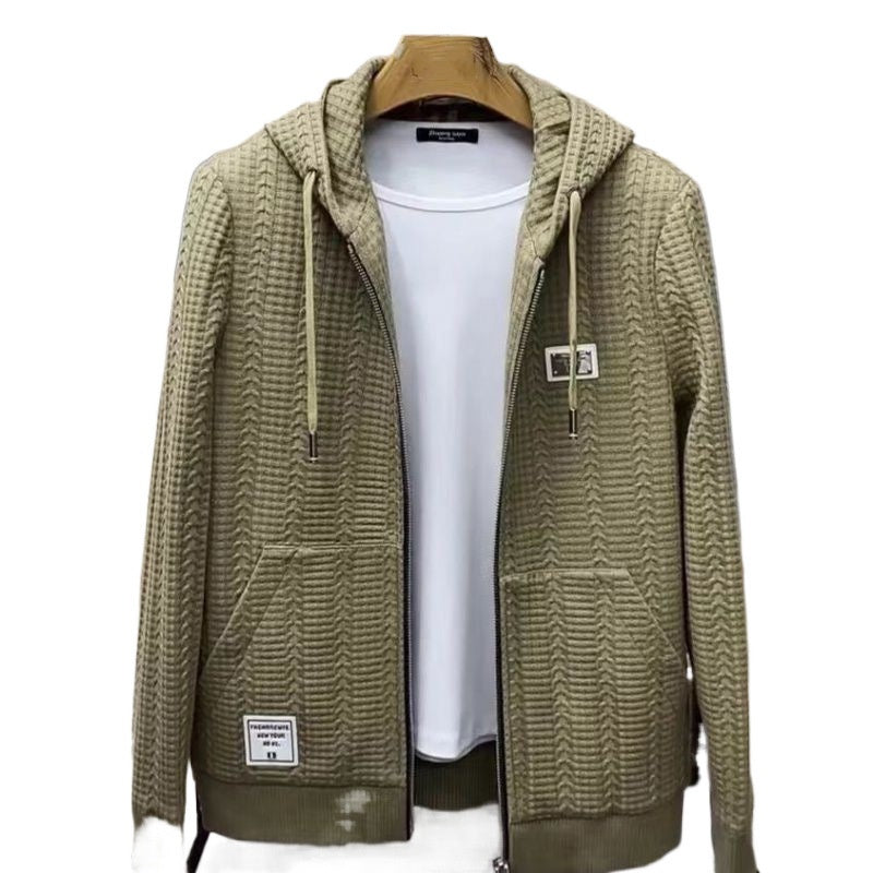 Veste à glissière en tricot décontractée pour hommes （50% de réduction）