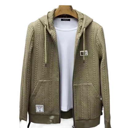 Veste à glissière en tricot décontractée pour hommes （50% de réduction）
