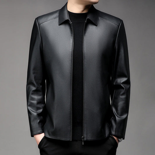 🔥Hot Sale🔥Men's Casual Business Lapel PU Leather Jacket（50% OFF）