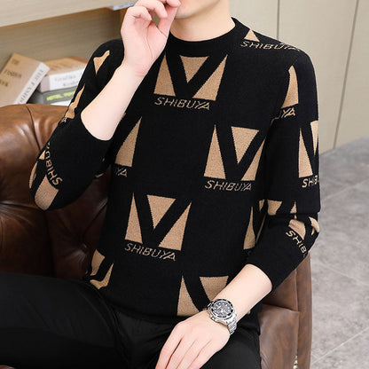 Men's Thickened Crew Neck Printed Sweater（50% OFF）