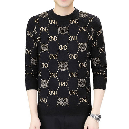 Men's Thickened Crew Neck Printed Sweater（50% OFF）