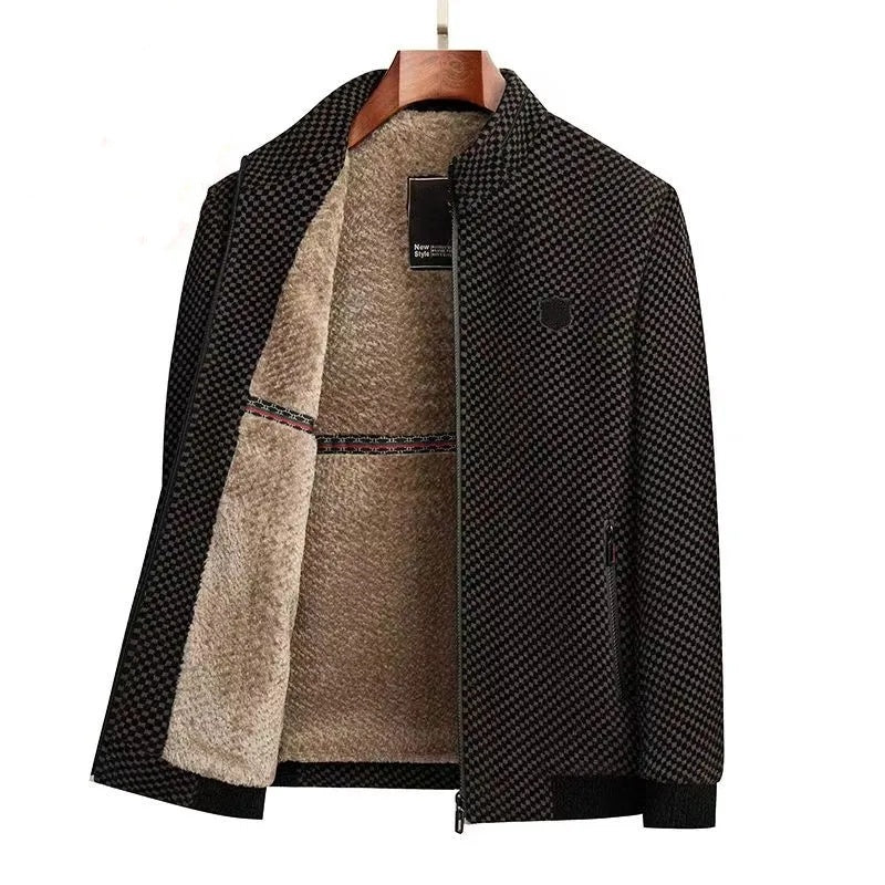 Veste chaude bordeuse en toison synthétique d'hiver pour hommes （50% de réduction）