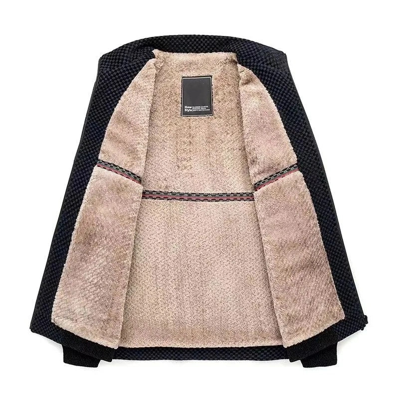 Veste chaude bordeuse en toison synthétique d'hiver pour hommes （50% de réduction）