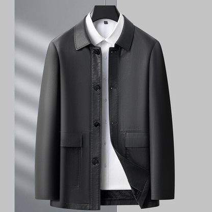 ❄️Nouveauté pour le début de l'hiver -50 % de réduction👨Veste en cuir doublée chaude pour homme