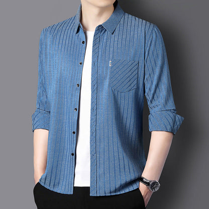 Men’s Casual Business Lapel Shirt for Fall & Winter