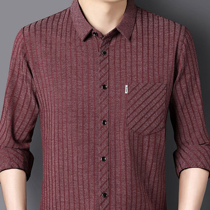 Men’s Casual Business Lapel Shirt for Fall & Winter