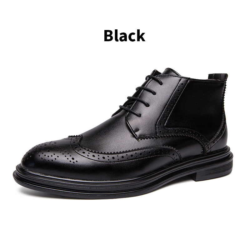 Men's Lace-Up Carved Wingtip Brogue Boots（50% OFF）