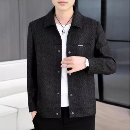 💖Men's Casual Button Down Lapel Jacket with Shoulder Pad