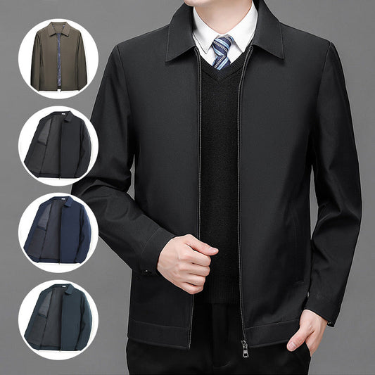 Men's Windproof Lapel Zipper Jacket（50% OFF）