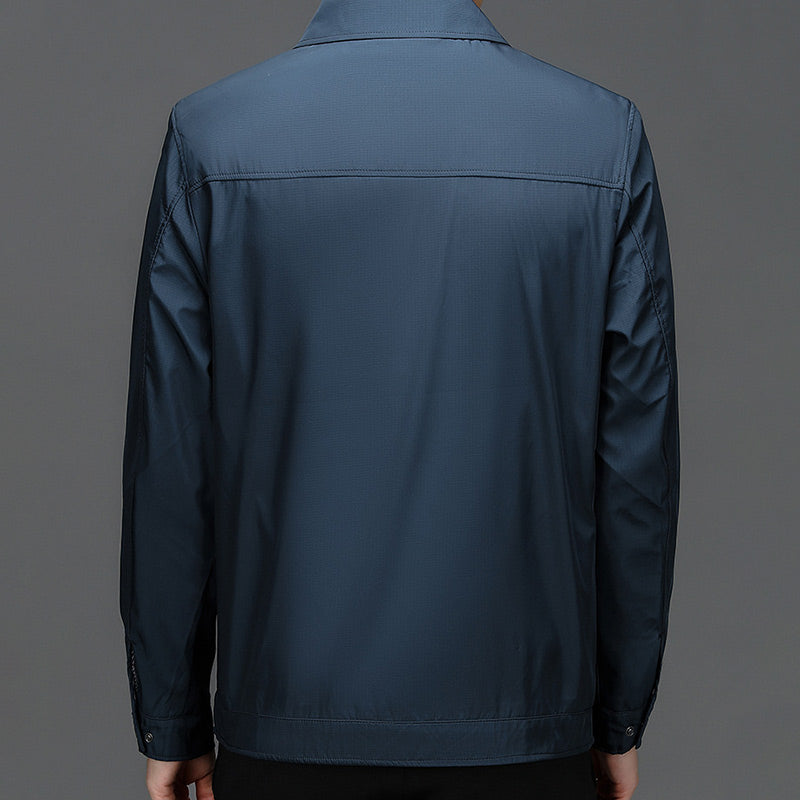Veste à glissière à revers pour le vent pour hommes （50% de réduction）