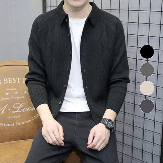 Men's Casual Lapel Knitted Cardigan（50% OFF）