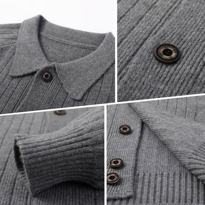 Men's Casual Lapel Knitted Cardigan（50% OFF）