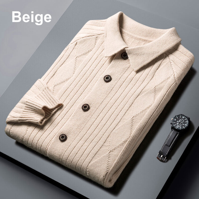 Men's Casual Lapel Knitted Cardigan（50% OFF）