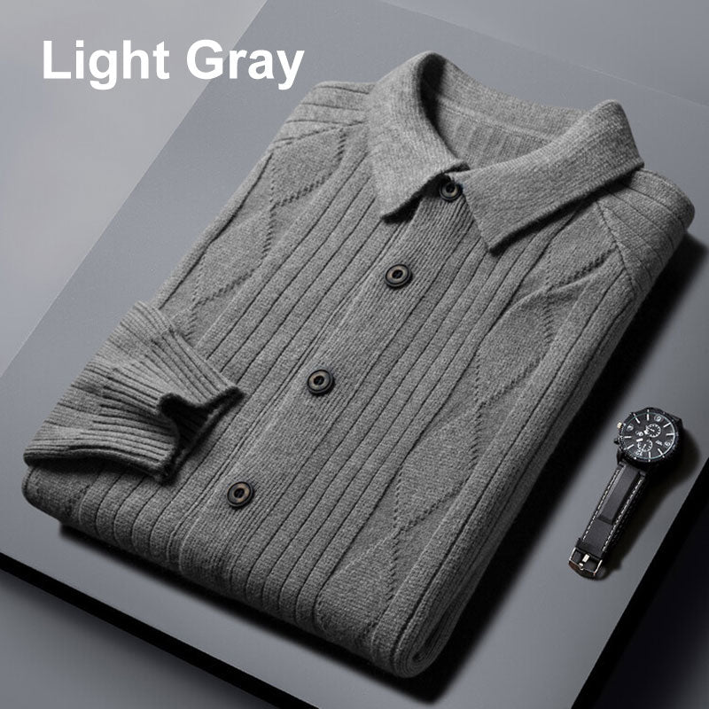 Men's Casual Lapel Knitted Cardigan（50% OFF）