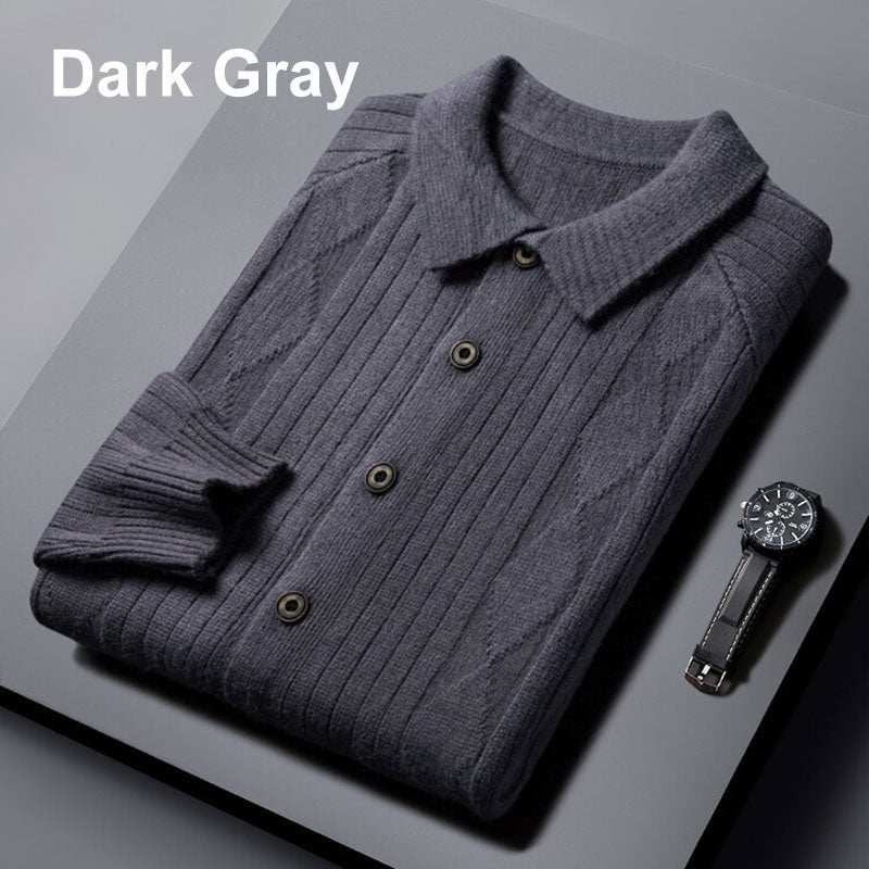 Men's Casual Lapel Knitted Cardigan（50% OFF）