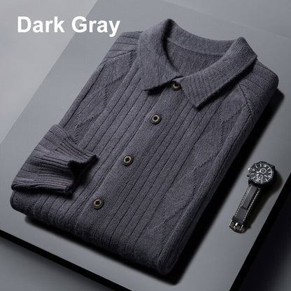 Men's Casual Lapel Knitted Cardigan（50% OFF）