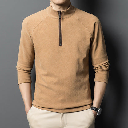 Sweat à zip à manches longues chaudes pour hommes