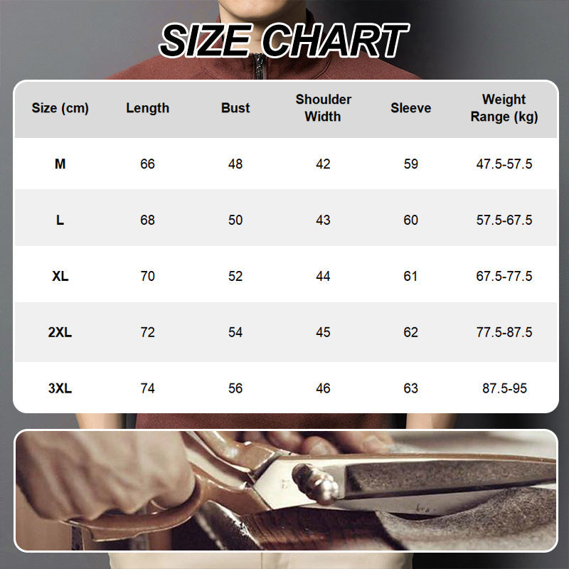 Sweat à zip à manches longues chaudes pour hommes