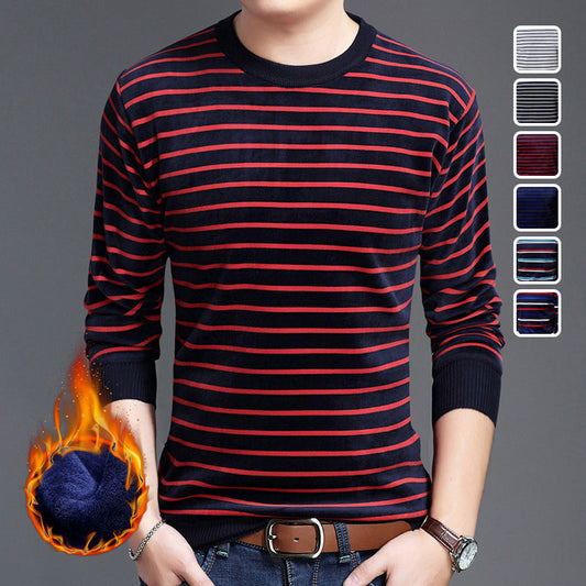 🎅Xmas Sales - 50% OFF🎄Men's Warm Striped Cozy Fashion Sweater