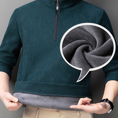 Men's Quarter Zip Pullover with Plush Lining - Buy 2 Get Free Shipping