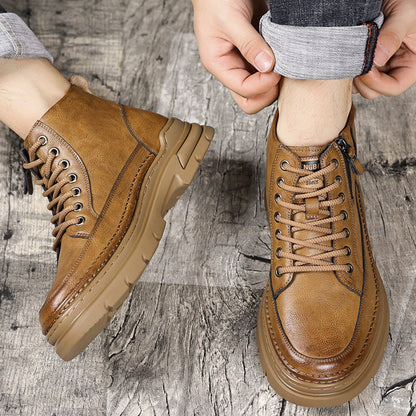 Bottes de cheville bordées de la peluche pour hommes （50% de réduction）