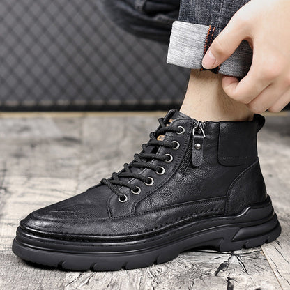 Bottes de cheville bordées de la peluche pour hommes （50% de réduction）