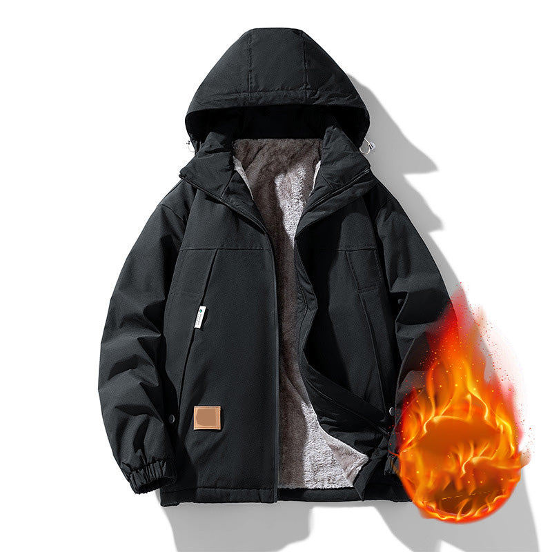 Veste à capuche à zip-up chaude décontractée pour hommes （50% de réduction）
