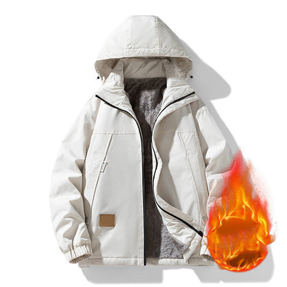 Veste à capuche à zip-up chaude décontractée pour hommes （50% de réduction）