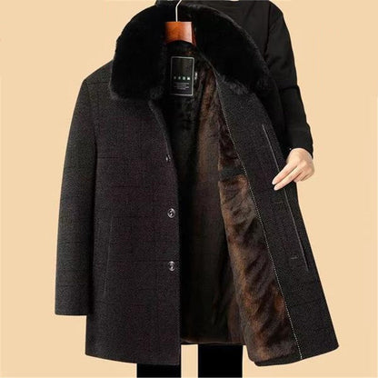 Men’s Thickened Knit Removable Collar Coat（50% OFF）