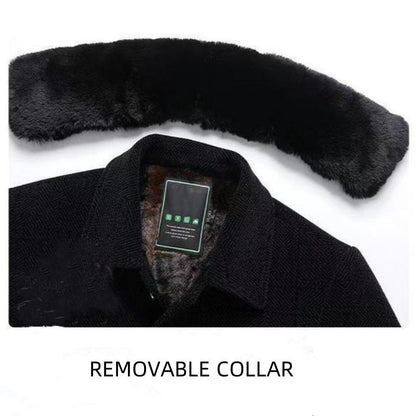 Men’s Thickened Knit Removable Collar Coat（50% OFF）