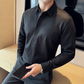 Men's Casual Solid Color Lapel Top（50% OFF）