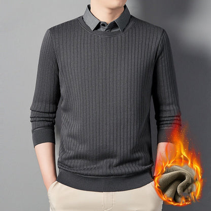 Men's Fake Two Piece Lapel Long-Sleeve Tops（50% OFF）