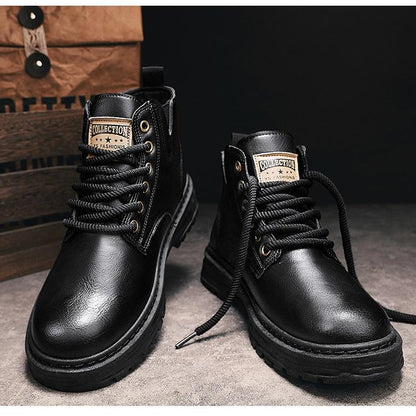 🎁✨Ideal gift - Vintage Leather Lace-up Boots For Men