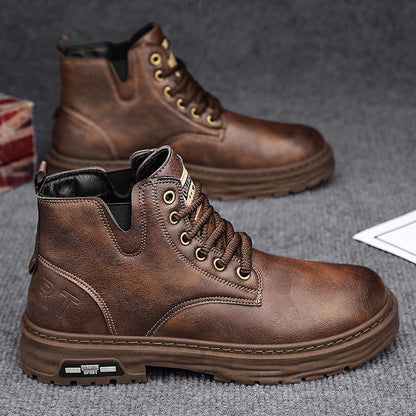 🎁✨Ideal gift - Vintage Leather Lace-up Boots For Men