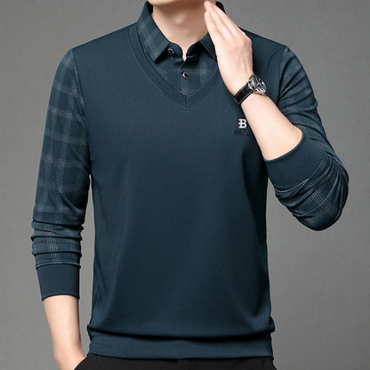 🔥Limited time 50% off🔥Men's fake two-part collar long-sleeved t-shirt